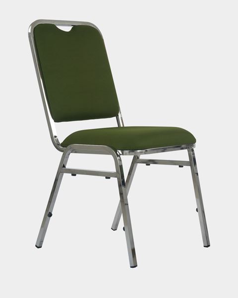 Picture of Stacking Banquet Chair in Dark Green Fabric