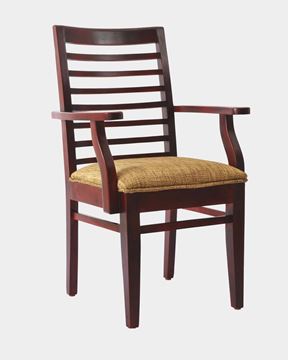 Picture of Wooden Cushion Chair With Arms