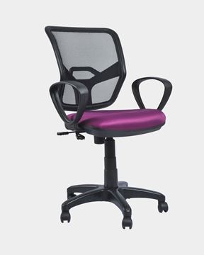 Picture of Mesh Staff Chair (Black&Plum Velvet)