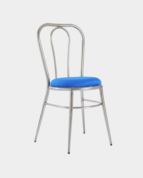 Picture of Metal Restaurant/Cafe Chair Top Wood (Blue)
