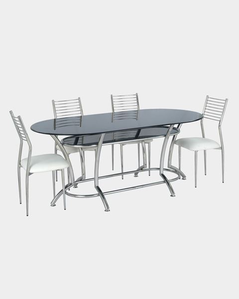 Picture of Four Seater Metal Dinning Table with Glass top