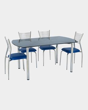 Picture of Four Seater Metal Dinning Table with Glass top