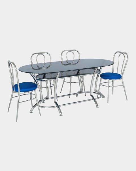 Picture of Restaurant Steel Dining Chair And Glass Top Table Set