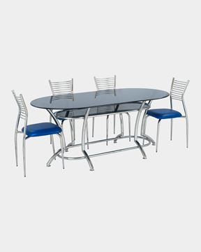 Picture of Restaurant Steel Dining Chair And Glass Top Table Set