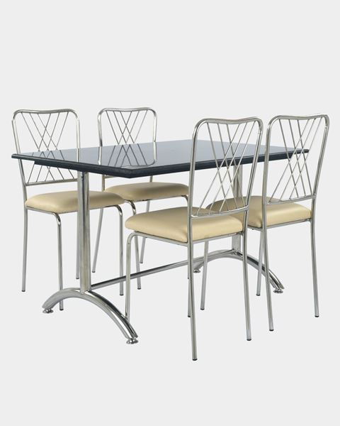 Picture of Restaurant Dining SS Rexine Chair And Granite Table Set