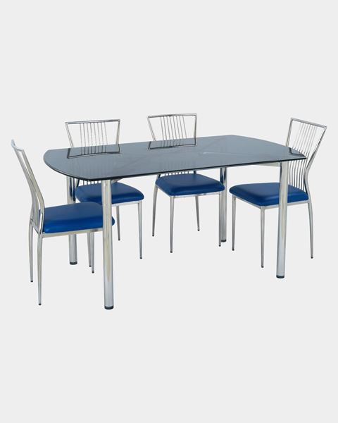 Picture of Restaurant Steel Dining Chair And Glass Top Table Set