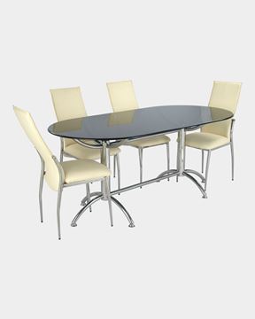 Picture of Restaurant Steel Dining Chair And Glass Top Table Set