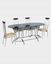 Picture of Restaurant Steel Wood Top Dining Chair And Glass Top Table Set