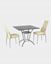 Picture of Square Glass Top Coffee Table and 2 Cushioned Chair