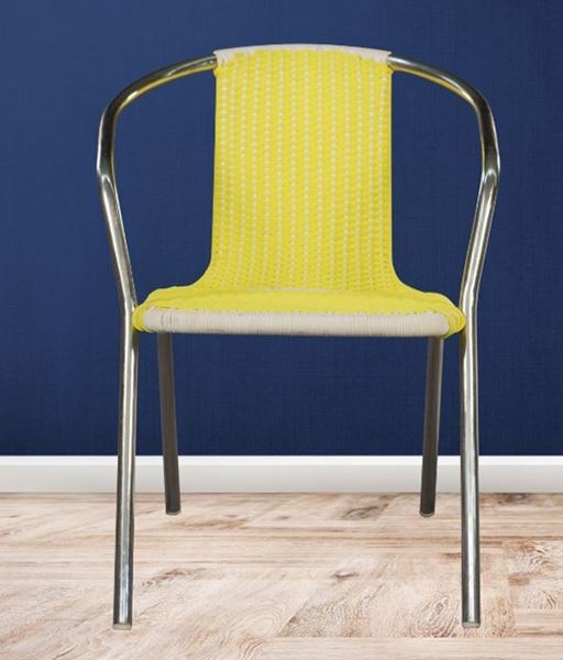 Picture of Chair With Plastic Woven Rope Seat & Back And Stainless Steel Structure