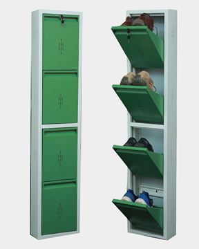 Picture of STAR CHAIRS Metal 4 Pair Shoe Rack Green | Wall-mountable SC 1-4