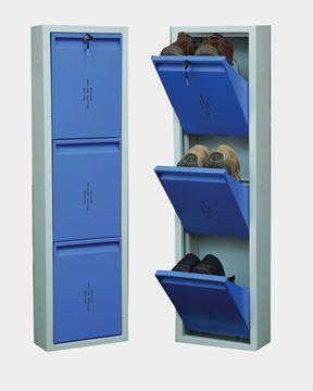 Picture of STAR CHAIRS Metal 3 Pair Shoe Rack Blue | Wall-mountable SC 1-3