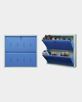 Picture of STAR CHAIRS Metal 6 Pair Shoe Rack Blue | Wall-mountable SC 3-6