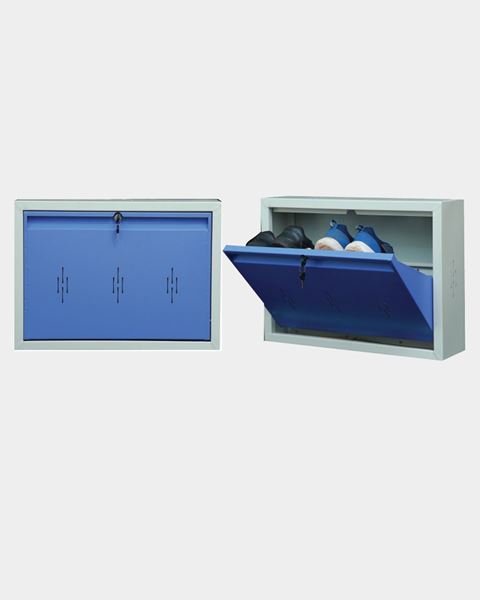 Picture of STAR CHAIRS Metal 2 Pair Shoe Rack Blue | Wall-mountable SC 2-2