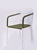 Picture of Outdoor Stacking Chair White Aluminum Frame with Green Rope Seat