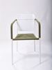 Picture of Outdoor Stacking Chair White Aluminum Frame with Green Rope Seat
