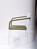 Picture of Outdoor Stacking Chair White Aluminum Frame with Green Rope Seat