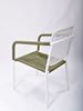 Picture of Outdoor Stacking Chair White Aluminum Frame with Green Rope Seat