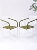 Picture of Outdoor Stacking Chair White Aluminum Frame with Green Rope Seat
