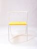 Picture of Outdoor Stacking Chair White Aluminum Frame with Yellow Rope Seat