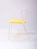 Picture of Outdoor Stacking Chair White Aluminum Frame with Yellow Rope Seat