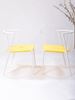 Picture of Outdoor Stacking Chair White Aluminum Frame with Yellow Rope Seat