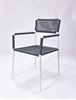 Picture of Outdoor Stacking Chair White Aluminum Frame with Grey Rope Seat & Back