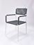 Picture of Outdoor Stacking Chair White Aluminum Frame with Grey Rope Seat & Back