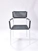 Picture of Outdoor Stacking Chair White Aluminum Frame with Grey Rope Seat & Back