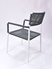 Picture of Outdoor Stacking Chair White Aluminum Frame with Grey Rope Seat & Back