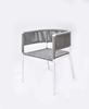 Picture of Outdoor Stacking Chair White Aluminum Frame with black and white Rope Seat & Back