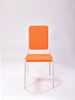 Picture of Outdoor Stacking Chair White Aluminum Frame with orange Rope Seat & Back