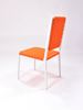 Picture of Outdoor Stacking Chair White Aluminum Frame with orange Rope Seat & Back