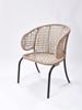 Picture of Outdoor Stacking Chair White Aluminum Frame with beige Rope Seat & Back