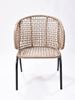 Picture of Outdoor Stacking Chair White Aluminum Frame with beige Rope Seat & Back