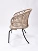 Picture of Outdoor Stacking Chair White Aluminum Frame with beige Rope Seat & Back