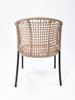 Picture of Outdoor Stacking Chair White Aluminum Frame with beige Rope Seat & Back