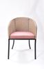 Picture of Outdoor Stacking Chair Black Aluminum Frame Rope Seat &  Back with cushion Seat