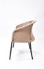 Picture of Outdoor Stacking Chair Black Aluminum Frame Rope Seat &  Back with cushion Seat