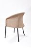 Picture of Outdoor Stacking Chair Black Aluminum Frame Rope Seat &  Back with cushion Seat
