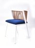Picture of Outdoor Stacking Chair White Aluminum Frame Rope Back with cushion Seat