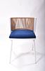 Picture of Outdoor Stacking Chair White Aluminum Frame Rope Back with cushion Seat