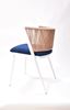 Picture of Outdoor Stacking Chair White Aluminum Frame Rope Back with cushion Seat