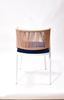 Picture of Outdoor Stacking Chair White Aluminum Frame Rope Back with cushion Seat
