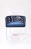 Picture of Outdoor Stacking Chair White Aluminum Frame Rope Back with cushion Seat