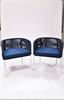 Picture of Outdoor Stacking Chair White Aluminum Frame Rope Back with cushion Seat