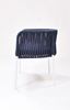 Picture of Outdoor Stacking Chair White Aluminum Frame Rope Back with cushion Seat
