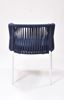 Picture of Outdoor Stacking Chair White Aluminum Frame Rope Back with cushion Seat