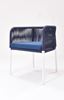 Picture of Outdoor Stacking Chair White Aluminum Frame Rope Back with cushion Seat