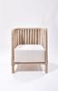 Picture of Outdoor Stacking Chair White Aluminum Frame Rope Back with cushion Seat
